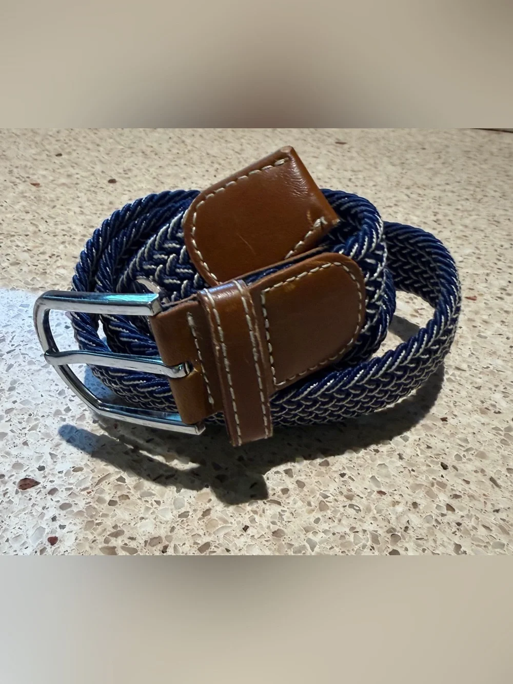 Hunt Club The Derby Belt in Open Water navy sz Petite 36